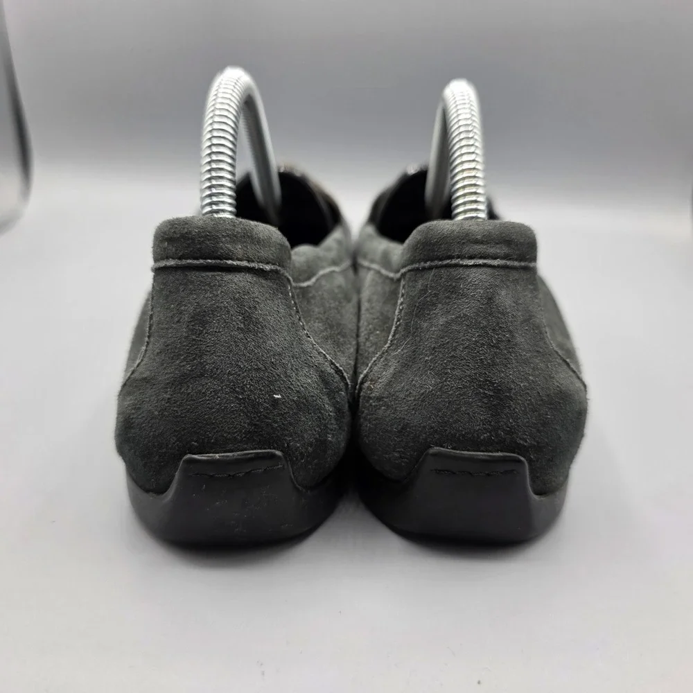 AGL Loafers Womens 36.5 Gray Leather Buckle‎ Moccasin Driving Shoes Flats